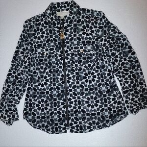Michael Kors Black and White Geometric Blouse